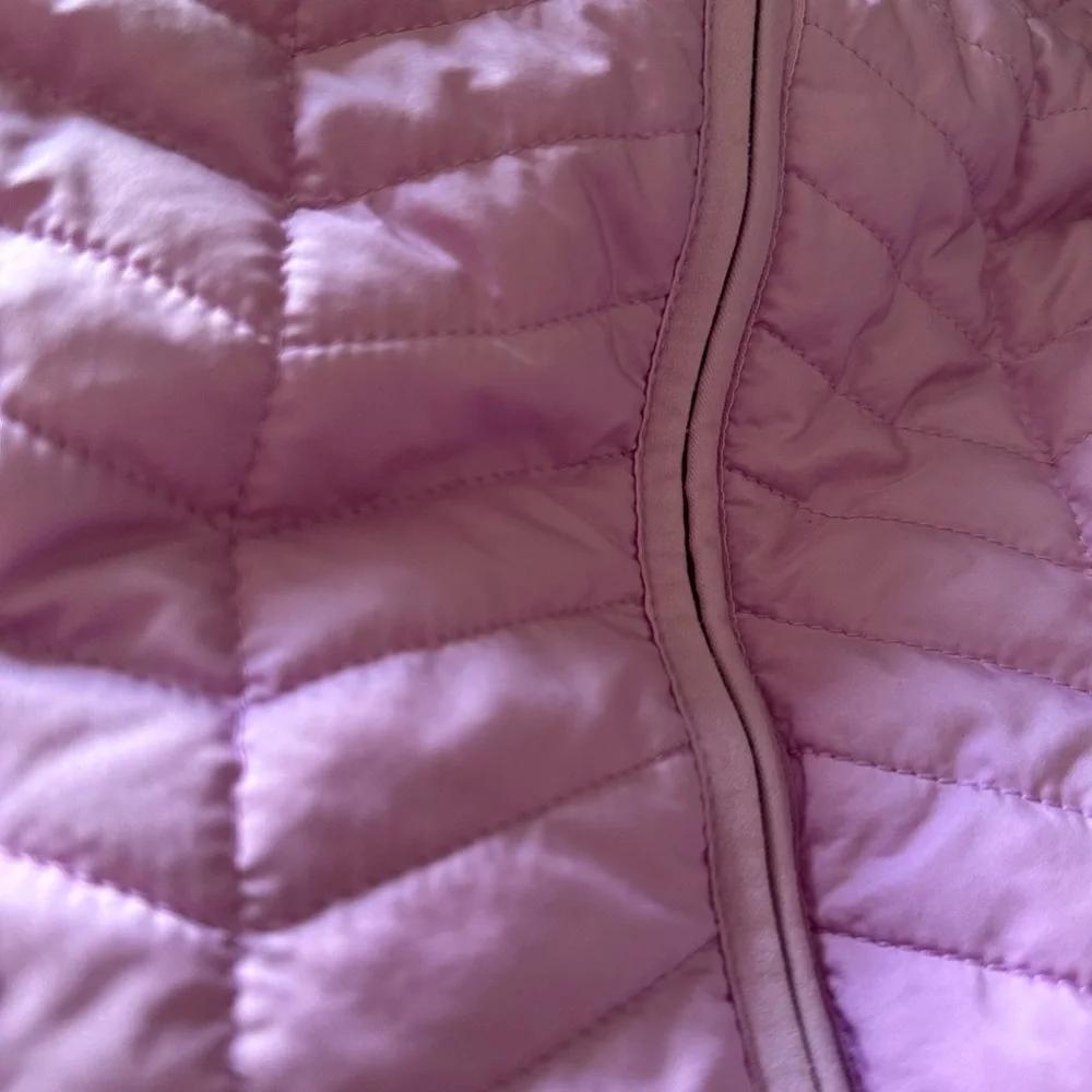 Talbots Vest Womens Petite M Purple Chevron Puffer Full Zip Zip Pockets - Picture 5 of 5